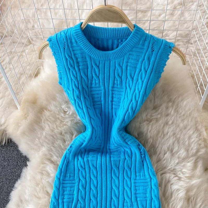 Irregular Sleeveless Vest Knitting