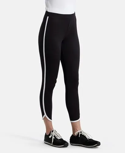 Jockey Women's Slim Fit Cotton Stretch Leggings (AW73_Black_L_Black_L)