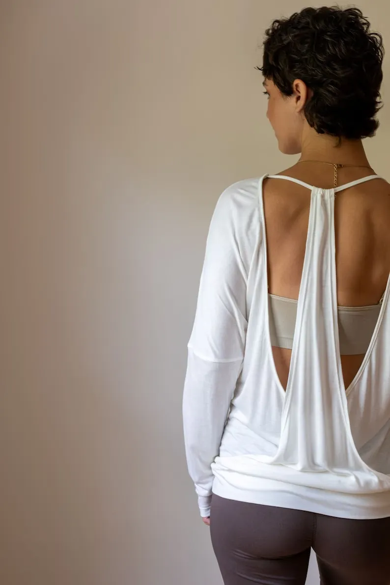 Jolie Backless Bamboo Top in White