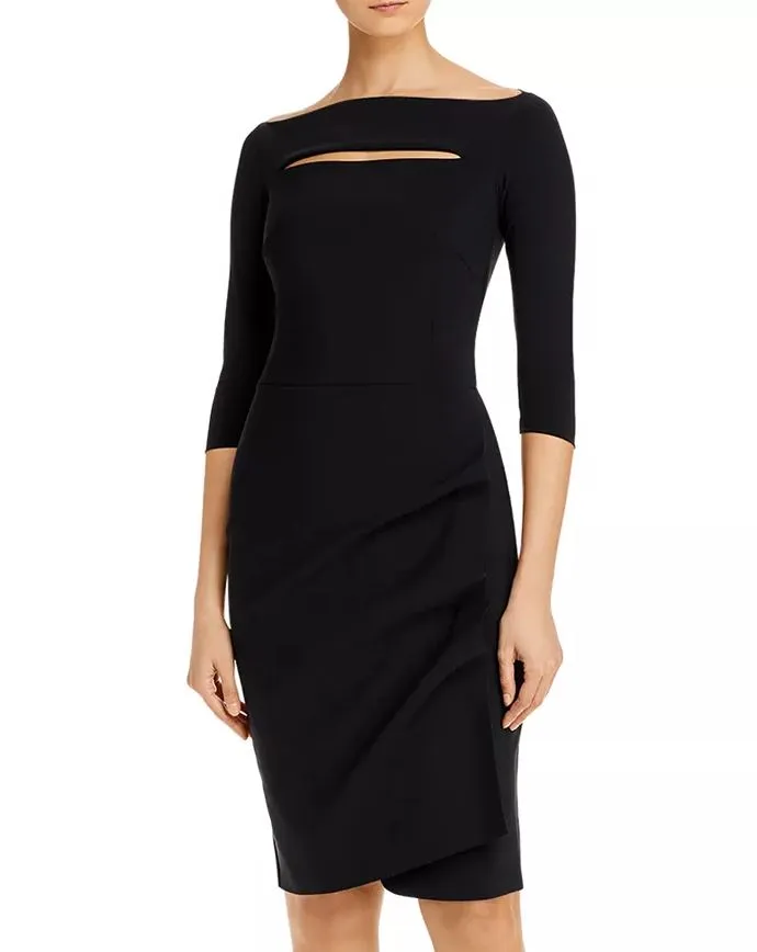 Kate Boatneck Sheath Dress - Black