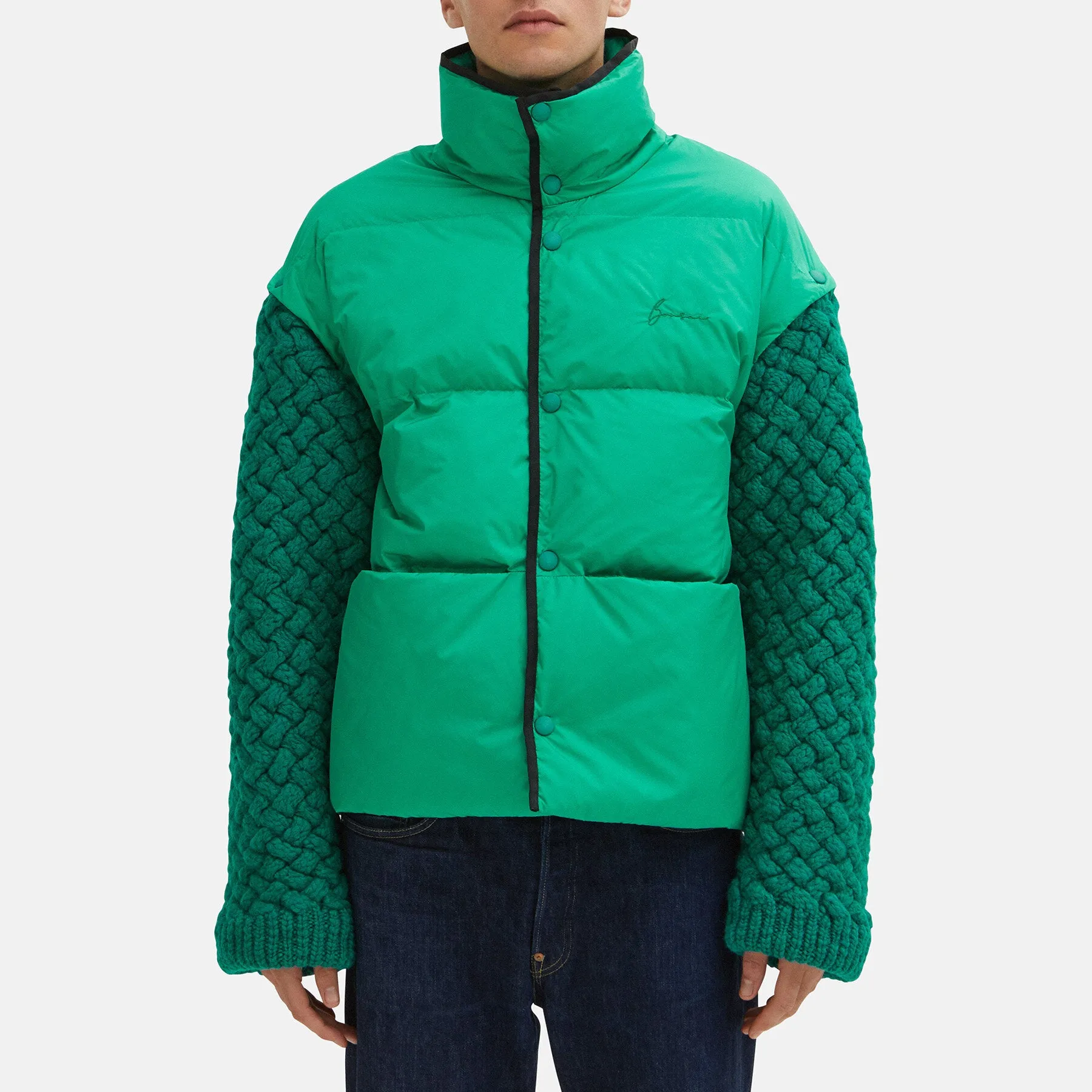 Knit Mix Puffer Jacket