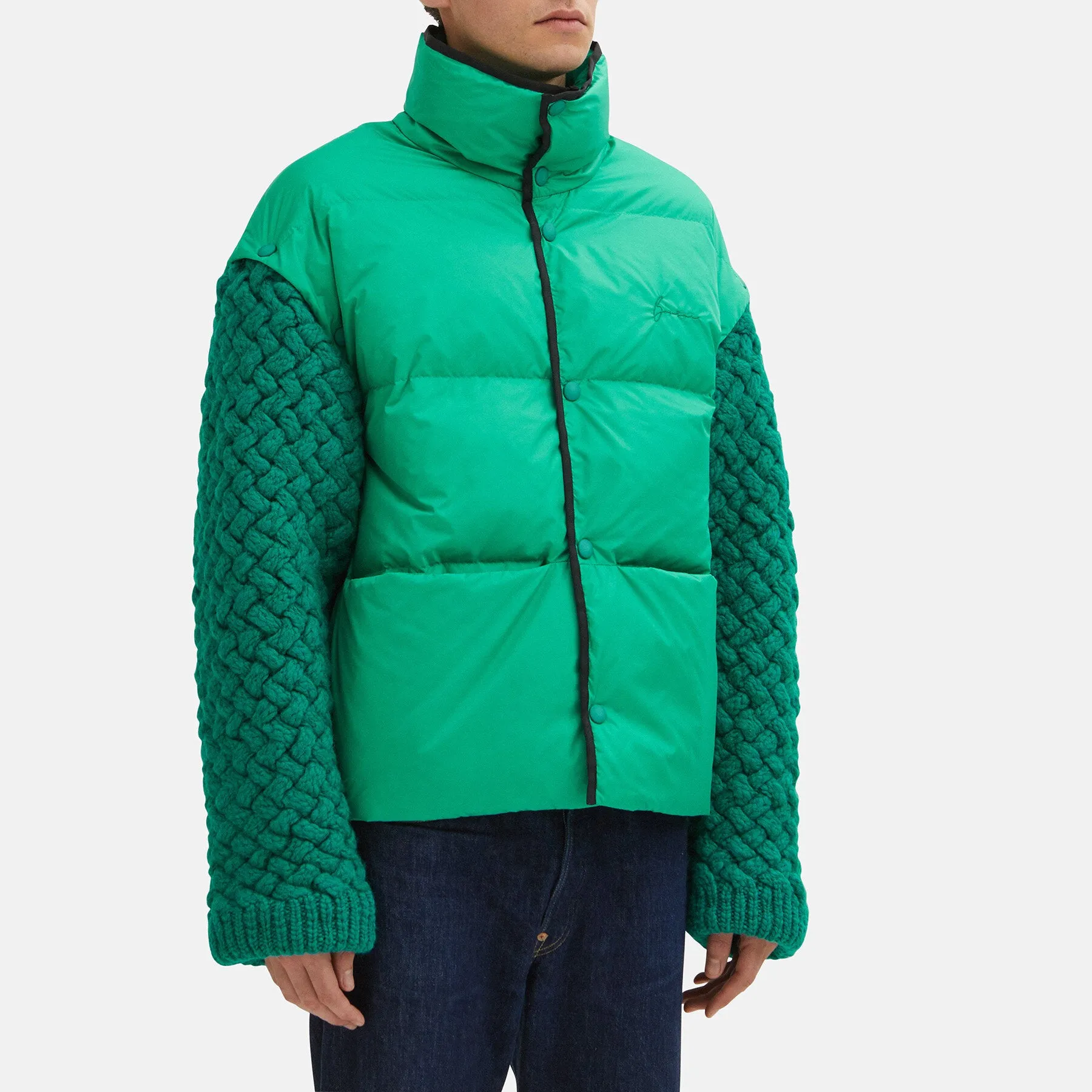 Knit Mix Puffer Jacket