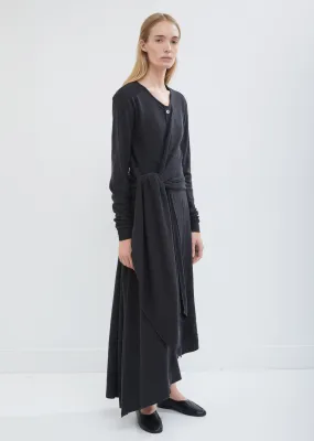 Knotted Wool Wrap Dress