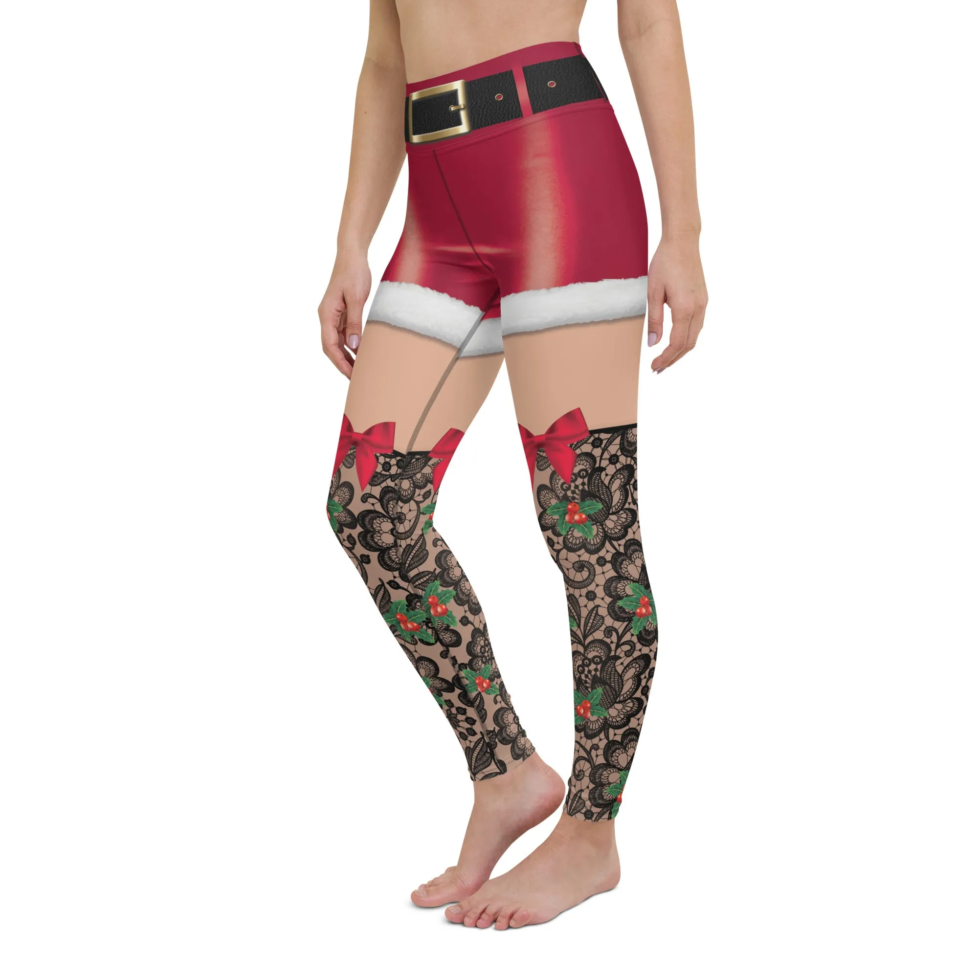 Lace Christmas Yoga Leggings