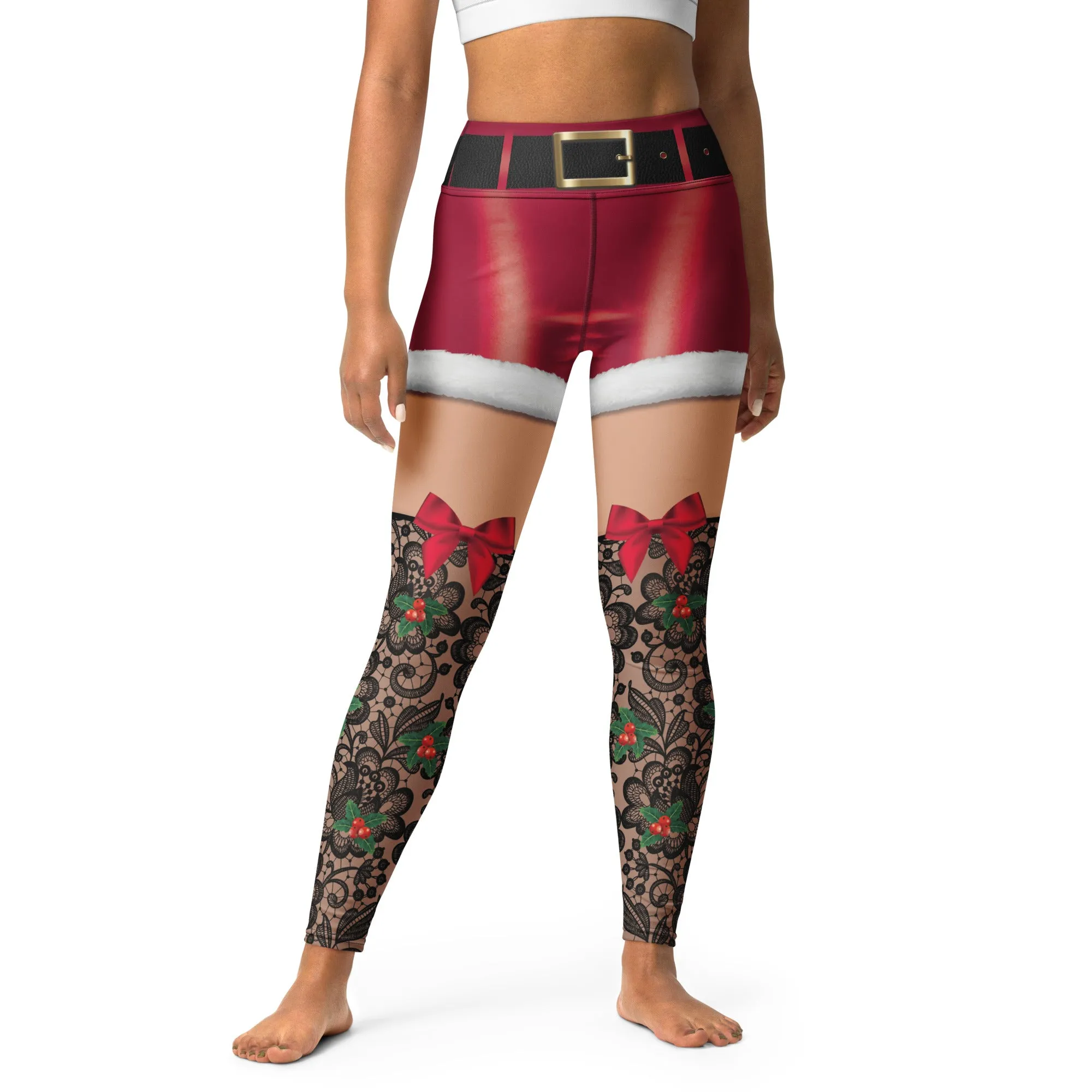 Lace Christmas Yoga Leggings