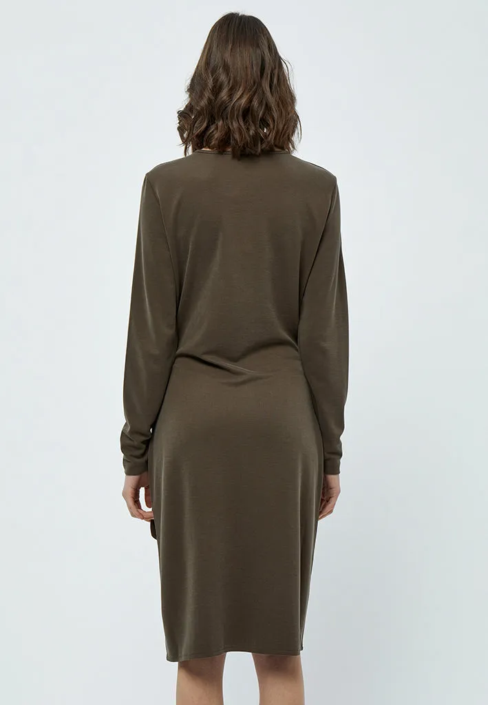 Lana Wrap Dress - SLATE BROWN