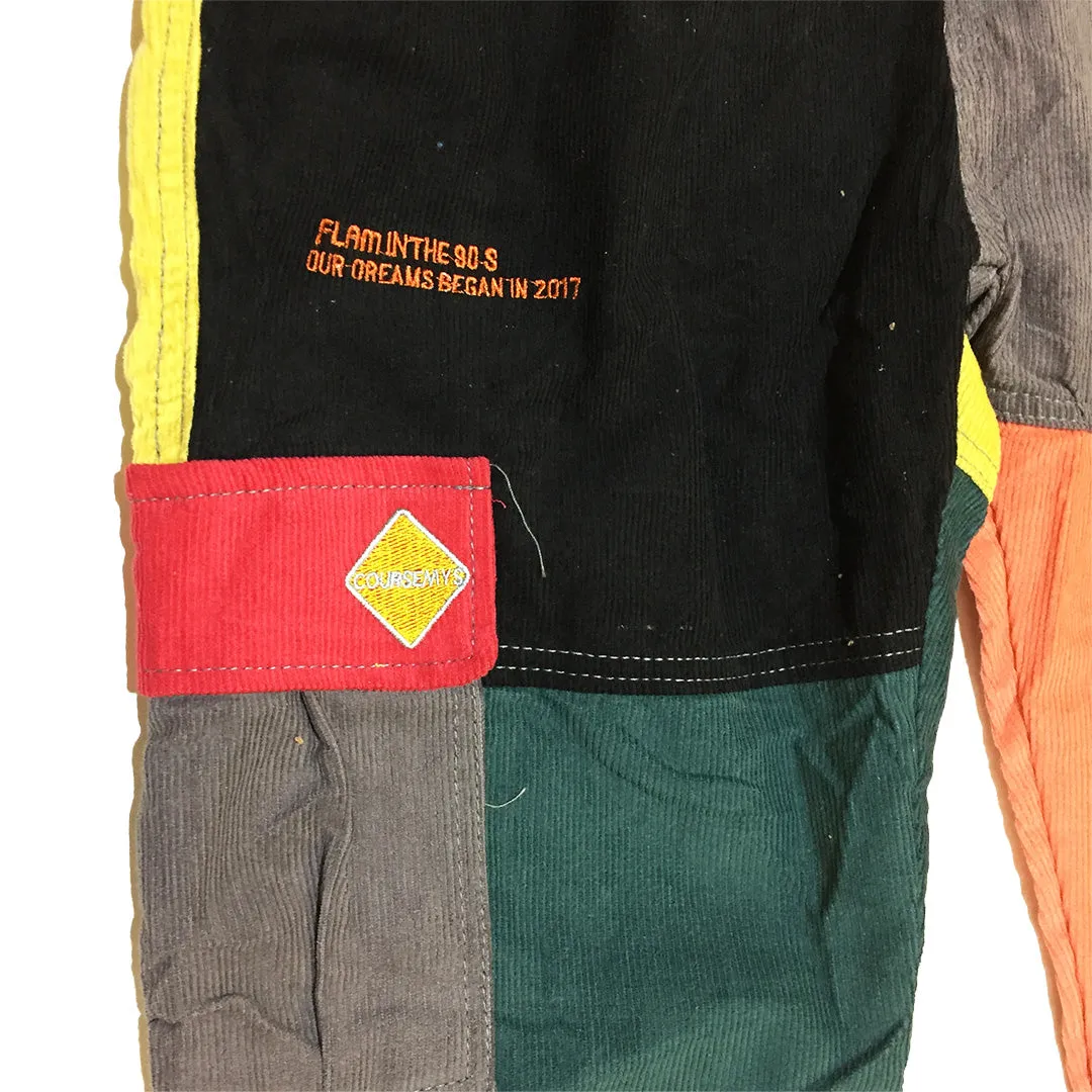 LAST ONE Color Block Corduroy Cargo Pants