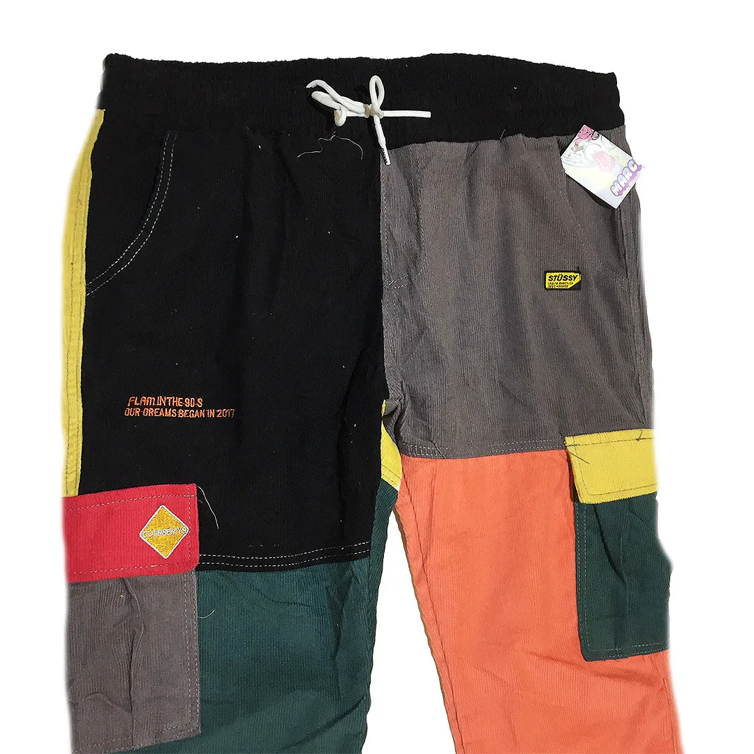 LAST ONE Color Block Corduroy Cargo Pants