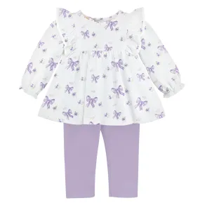 Lavender Bows Leggings Set