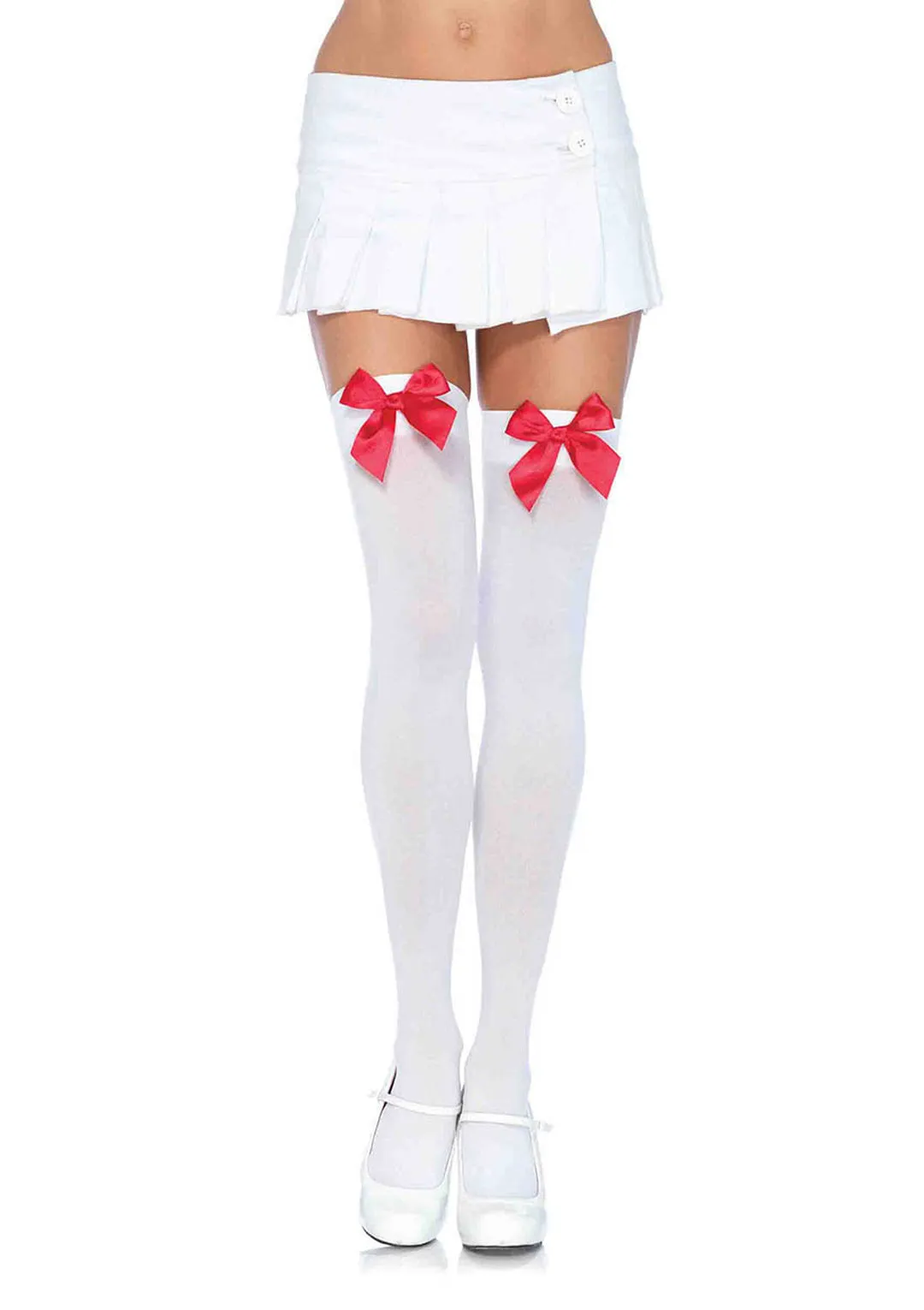 Leg Avenue  Nylon Over The Knee W/Bow Stockings  6255