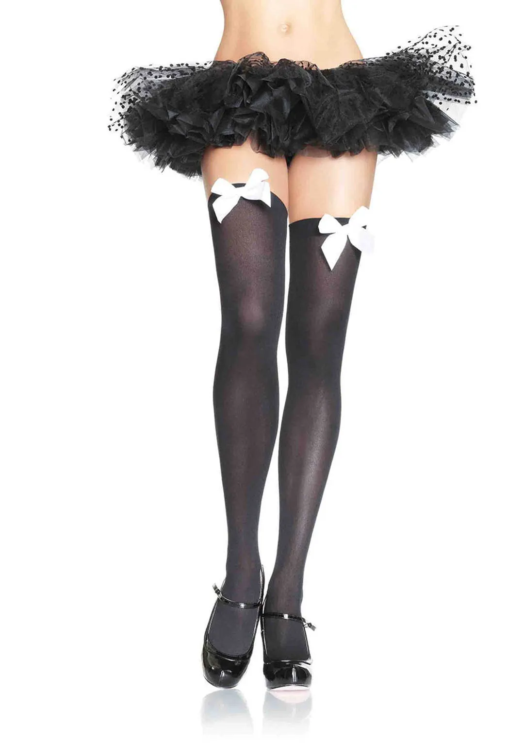 Leg Avenue  Nylon Over The Knee W/Bow Stockings  6255