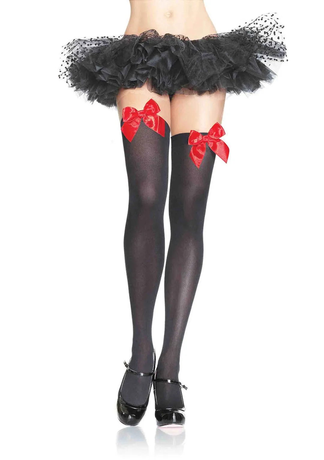 Leg Avenue  Nylon Over The Knee W/Bow Stockings  6255