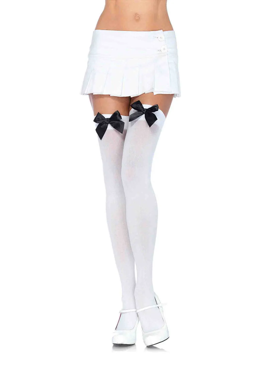 Leg Avenue  Nylon Over The Knee W/Bow Stockings  6255