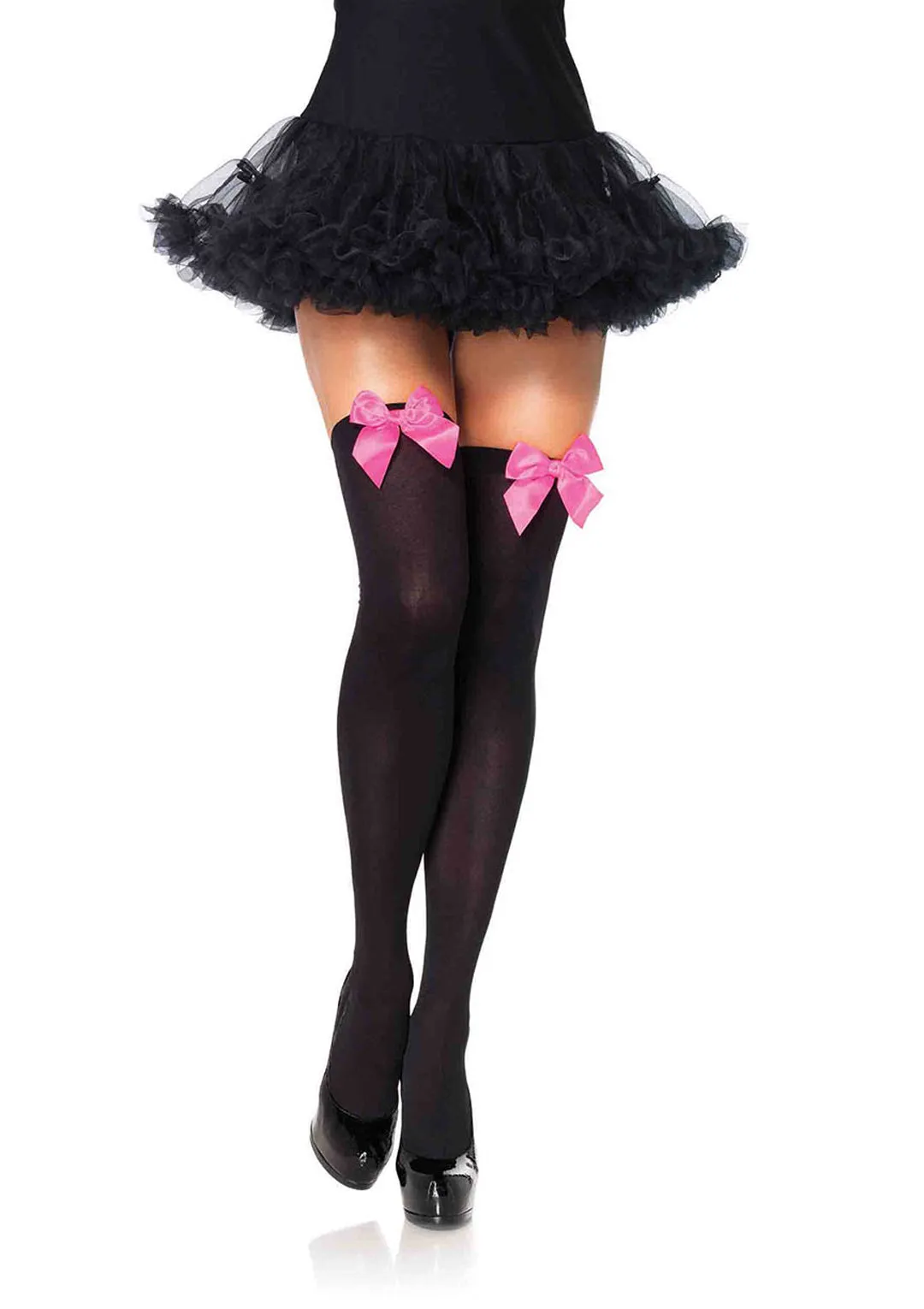 Leg Avenue  Nylon Over The Knee W/Bow Stockings  6255