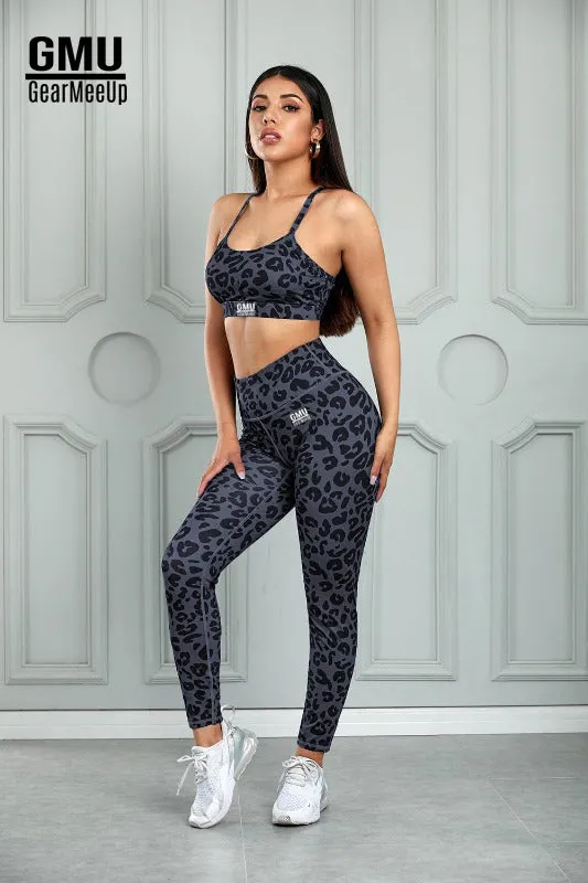 Leopard Sports Bra and Leggings Set