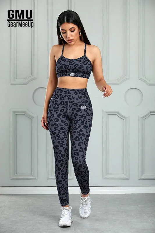 Leopard Sports Bra and Leggings Set