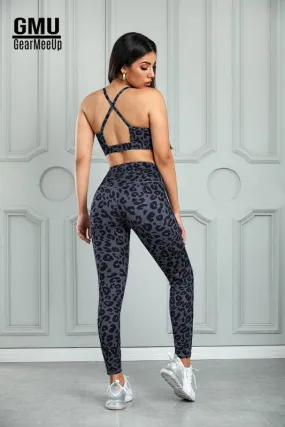 Leopard Sports Bra and Leggings Set