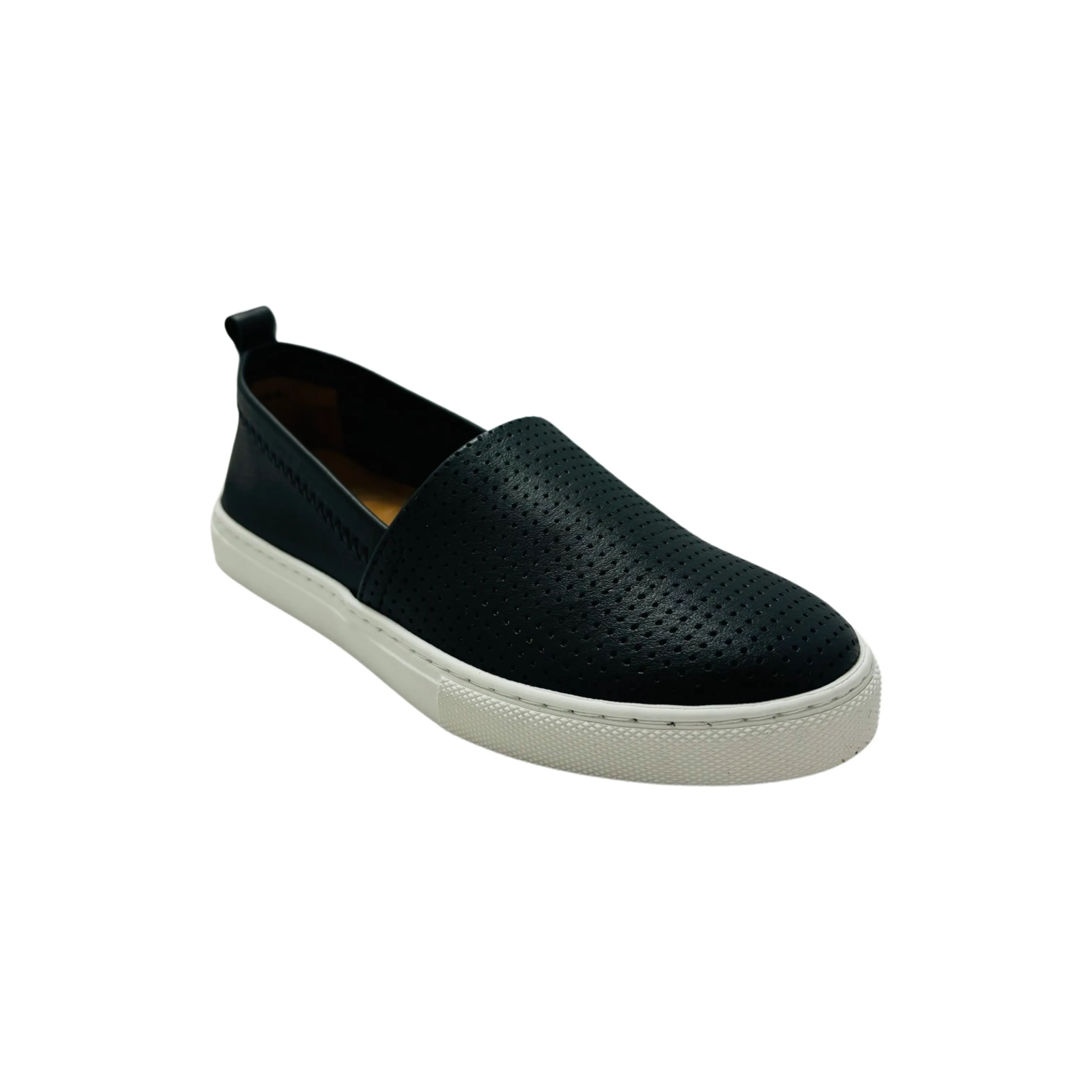 Lila Black Leather Slip on