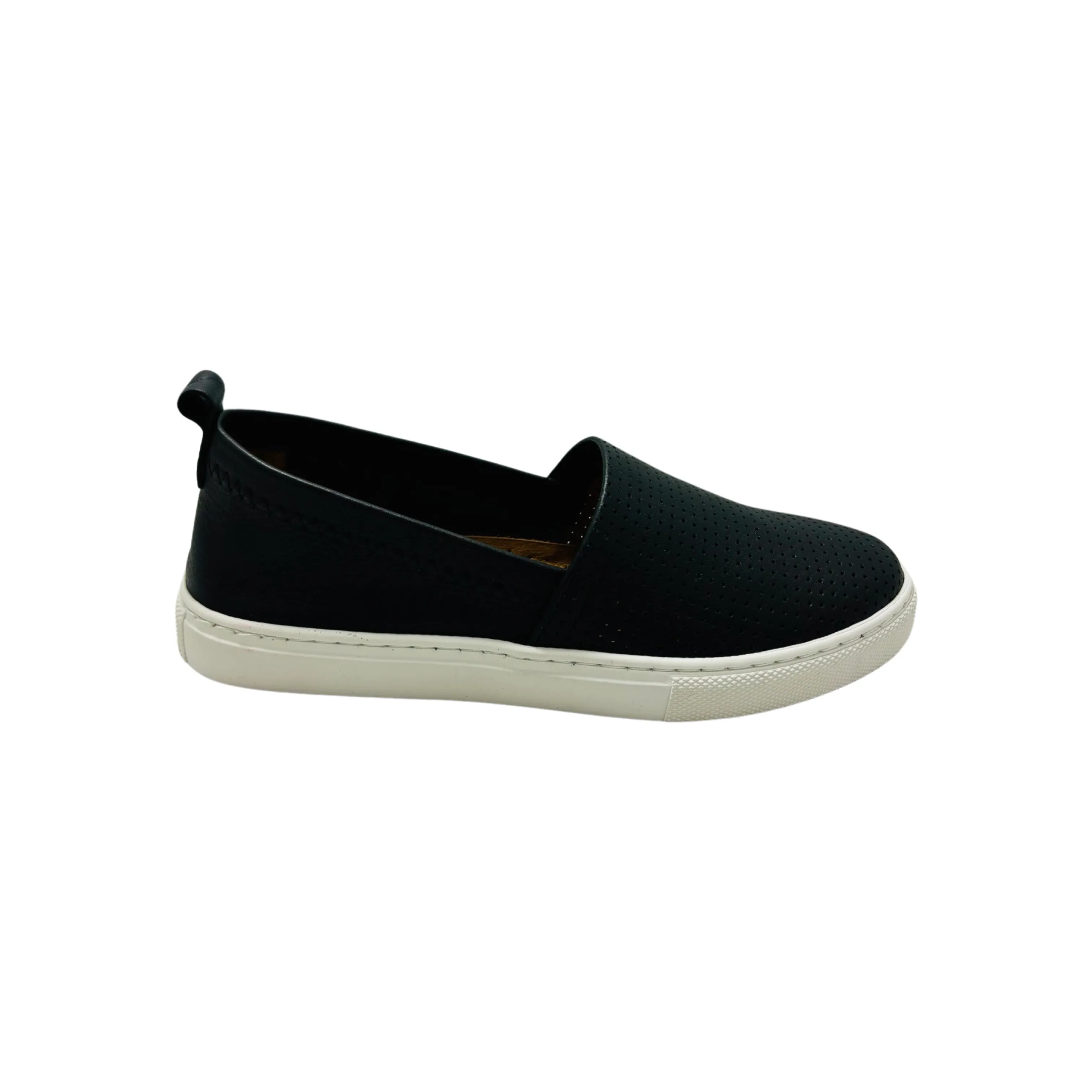 Lila Black Leather Slip on