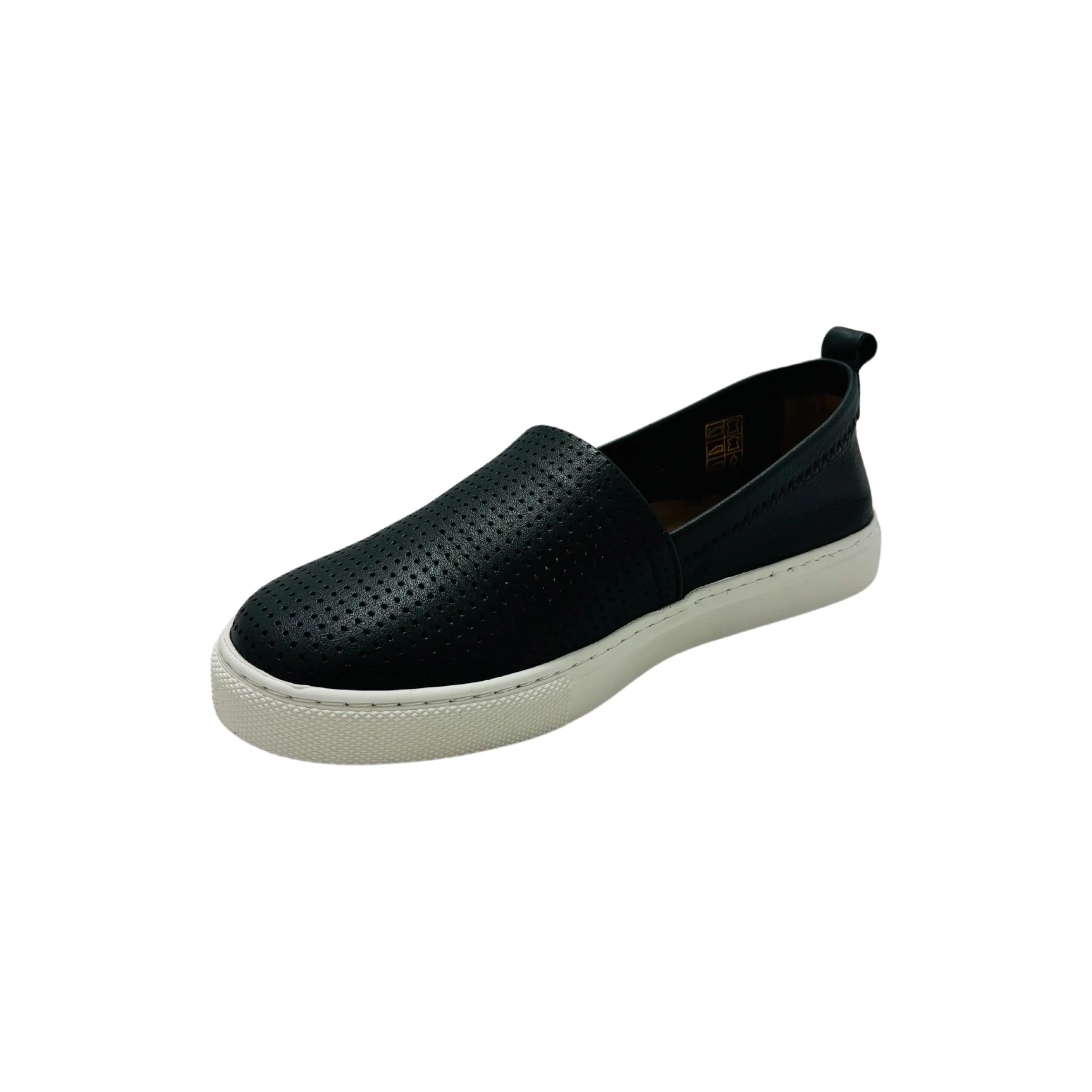 Lila Black Leather Slip on