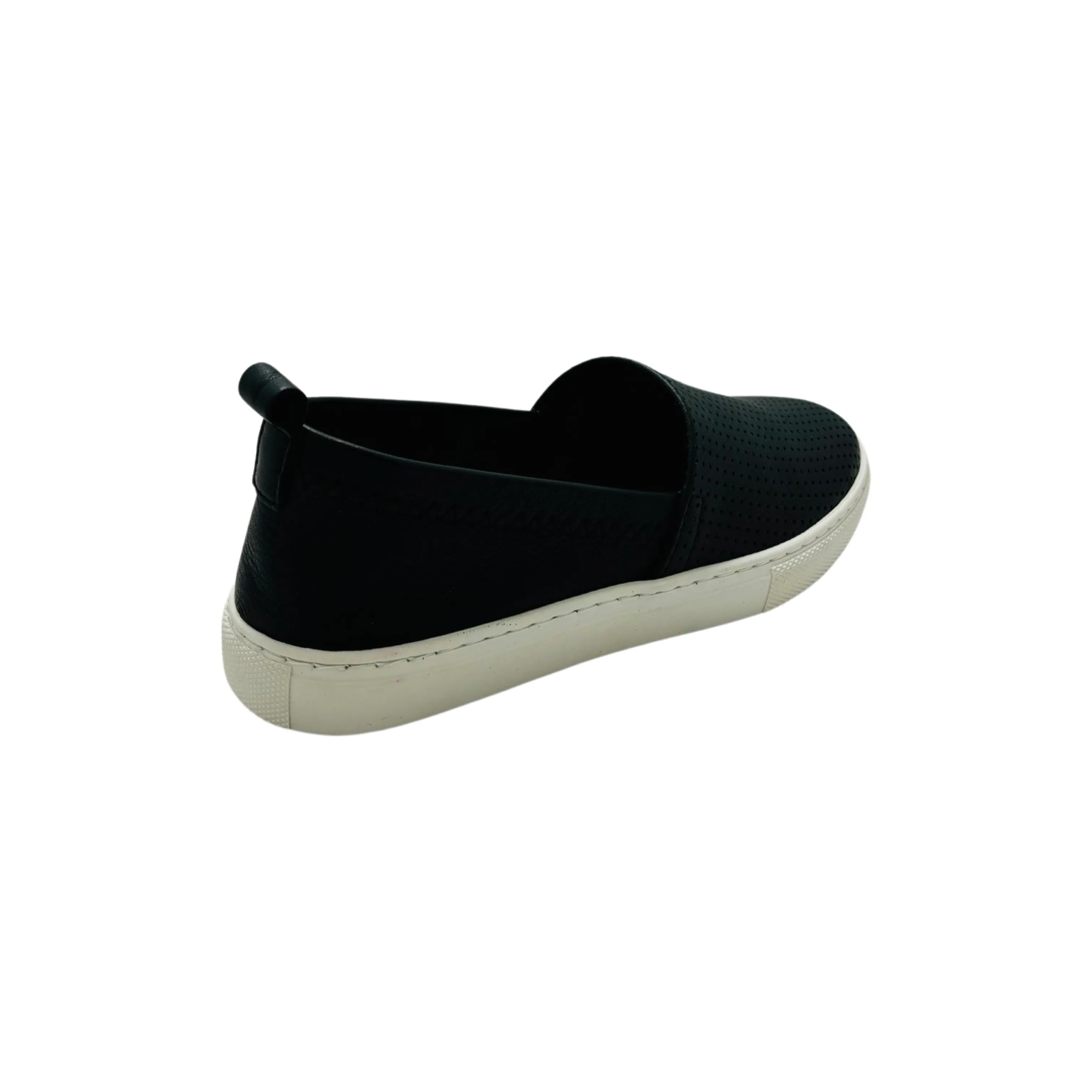 Lila Black Leather Slip on