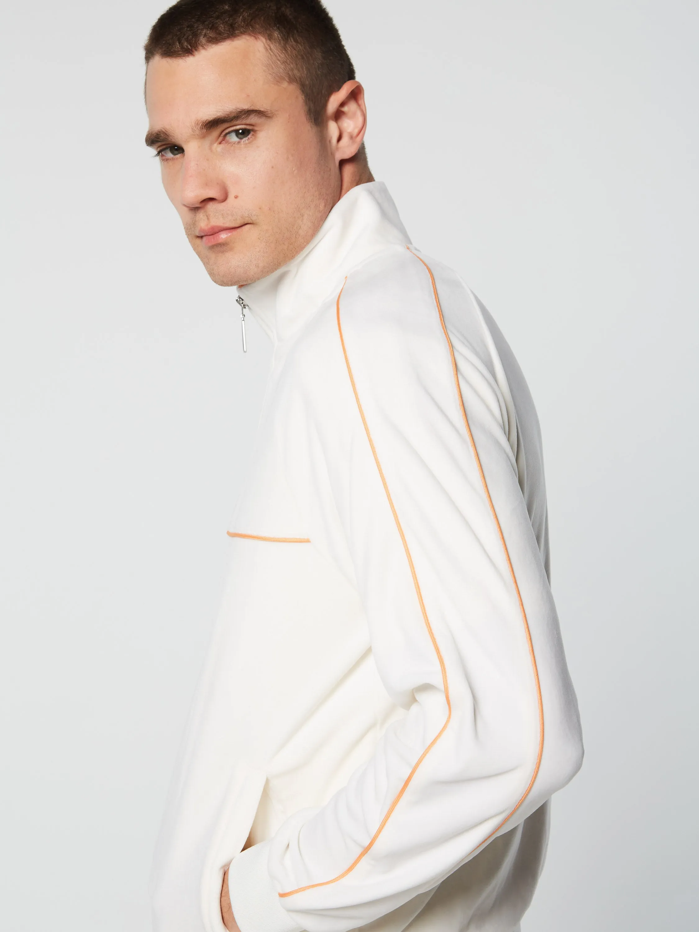 Lioni Velour Track Jacket Archivio- Gardenia