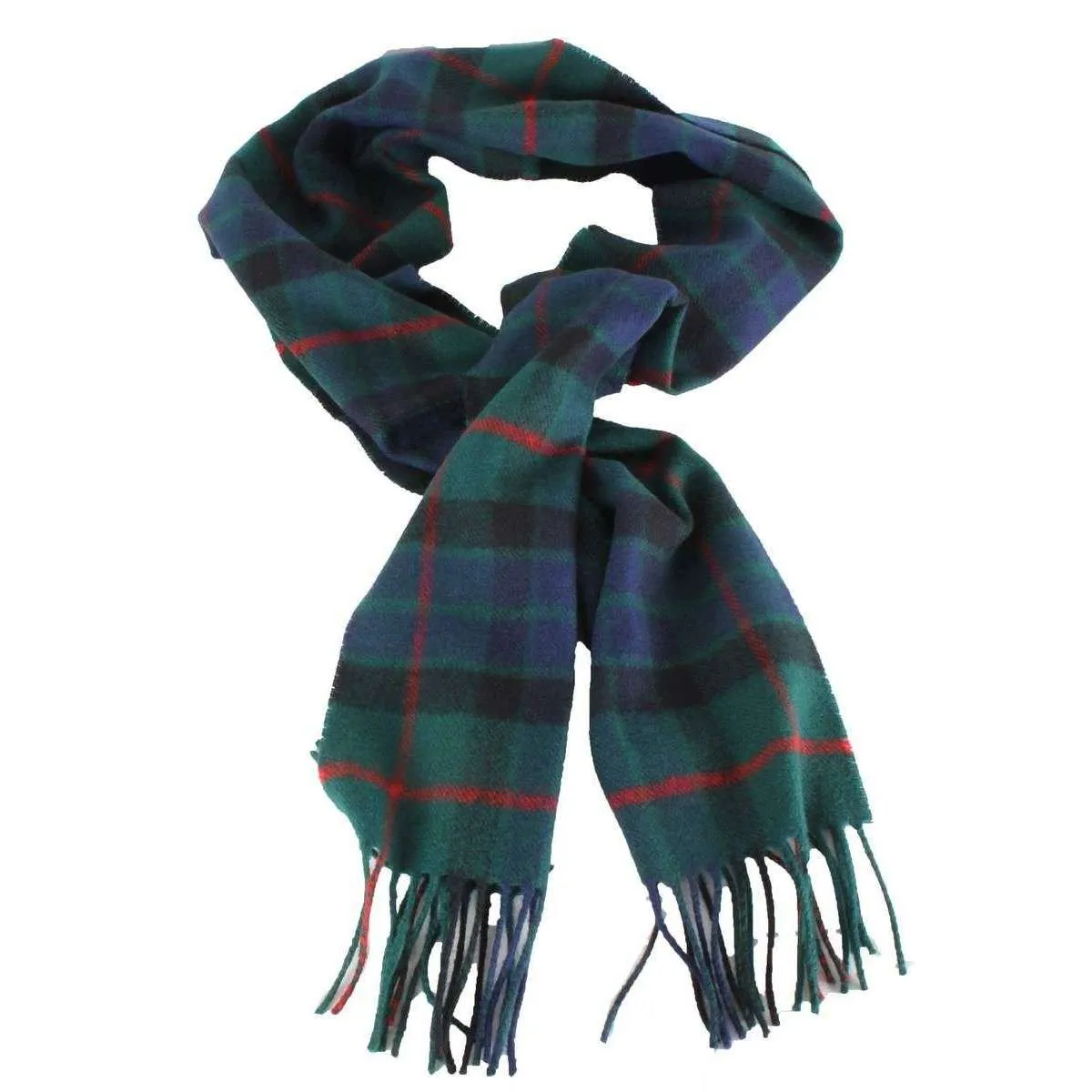 Locharron of Scotland Bowhill Gunn Modern Lambswool Scarf - Green/Navy