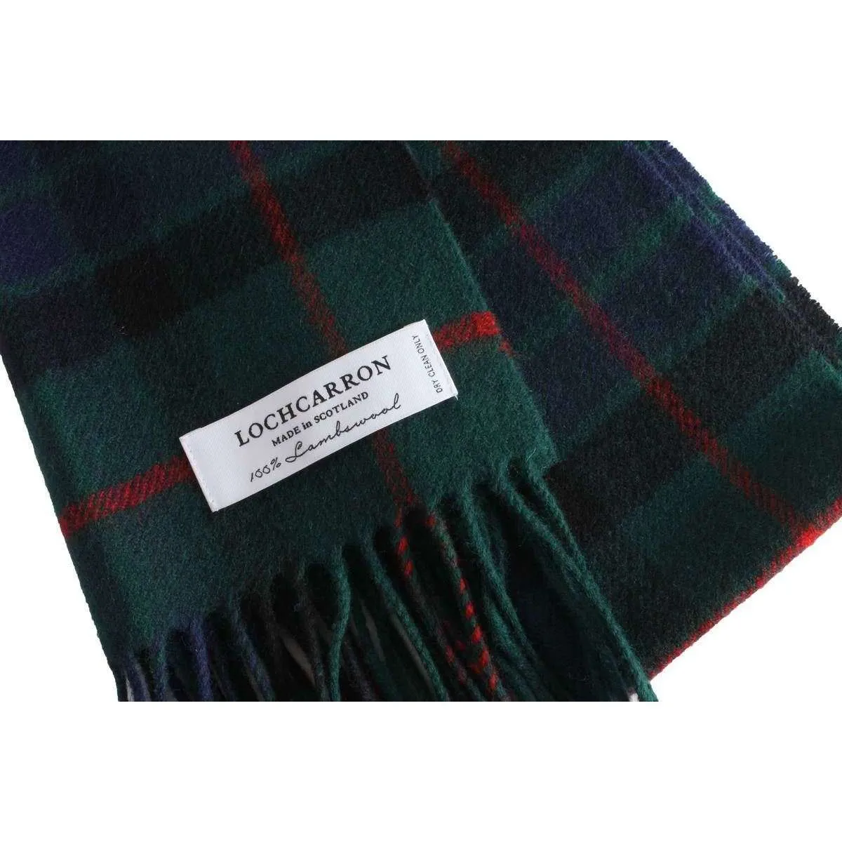 Locharron of Scotland Bowhill Gunn Modern Lambswool Scarf - Green/Navy