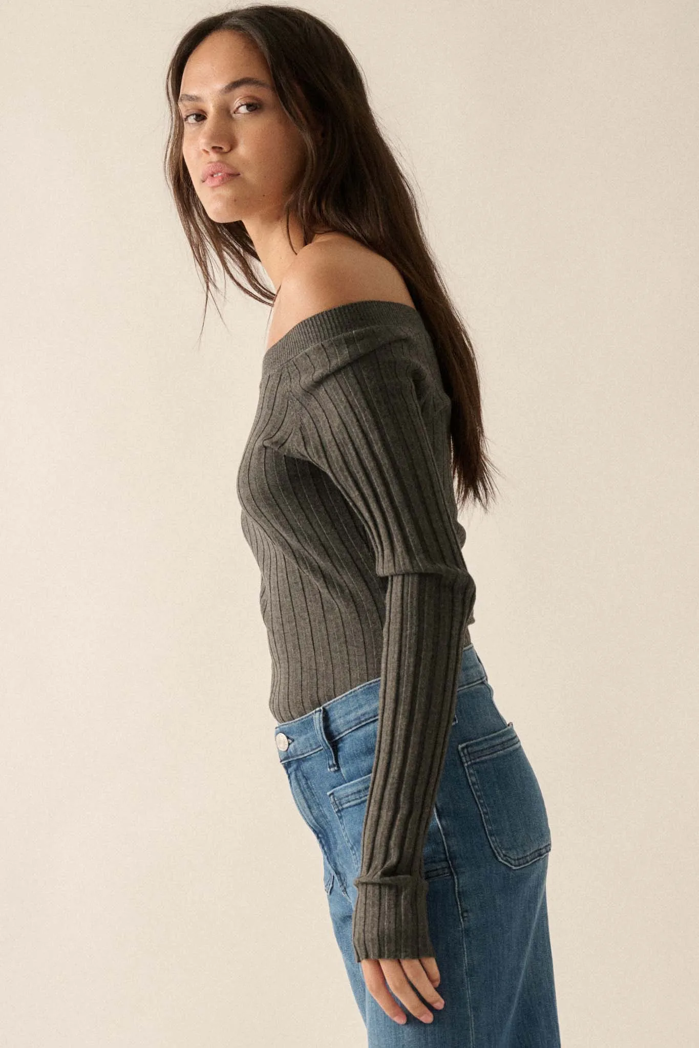 Love Your Life Ribbed Knit Boatneck Bodysuit