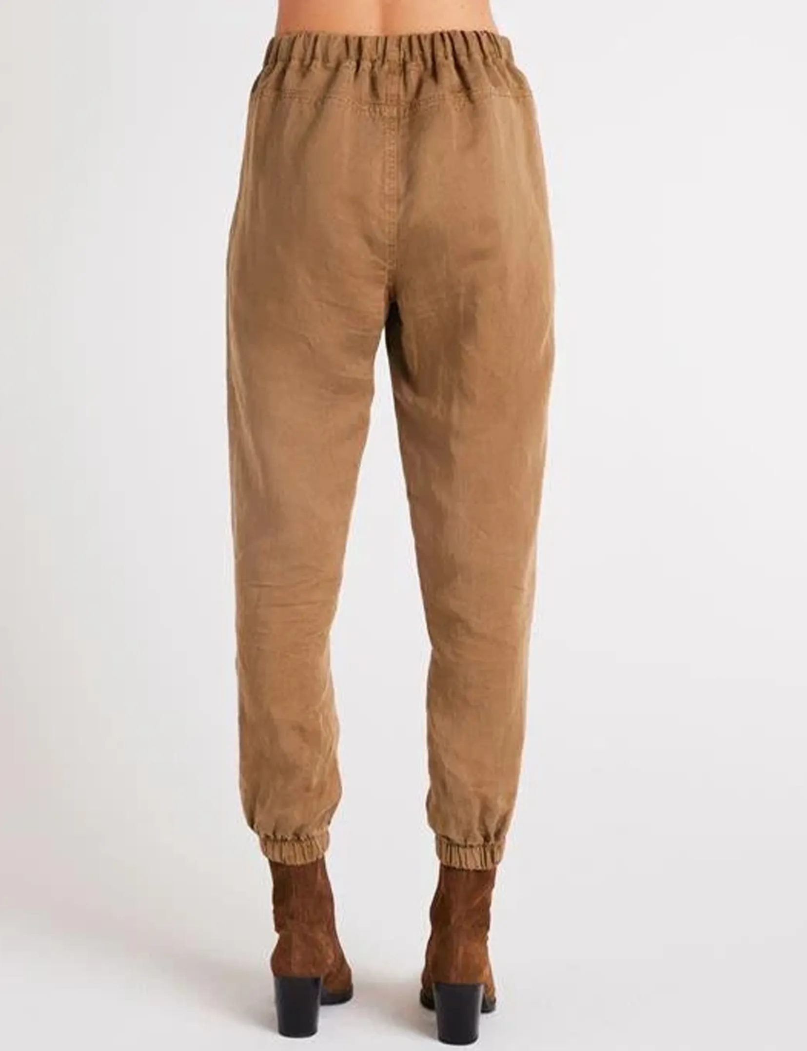 Luna Pleat Front Jogger, Topaz Brown