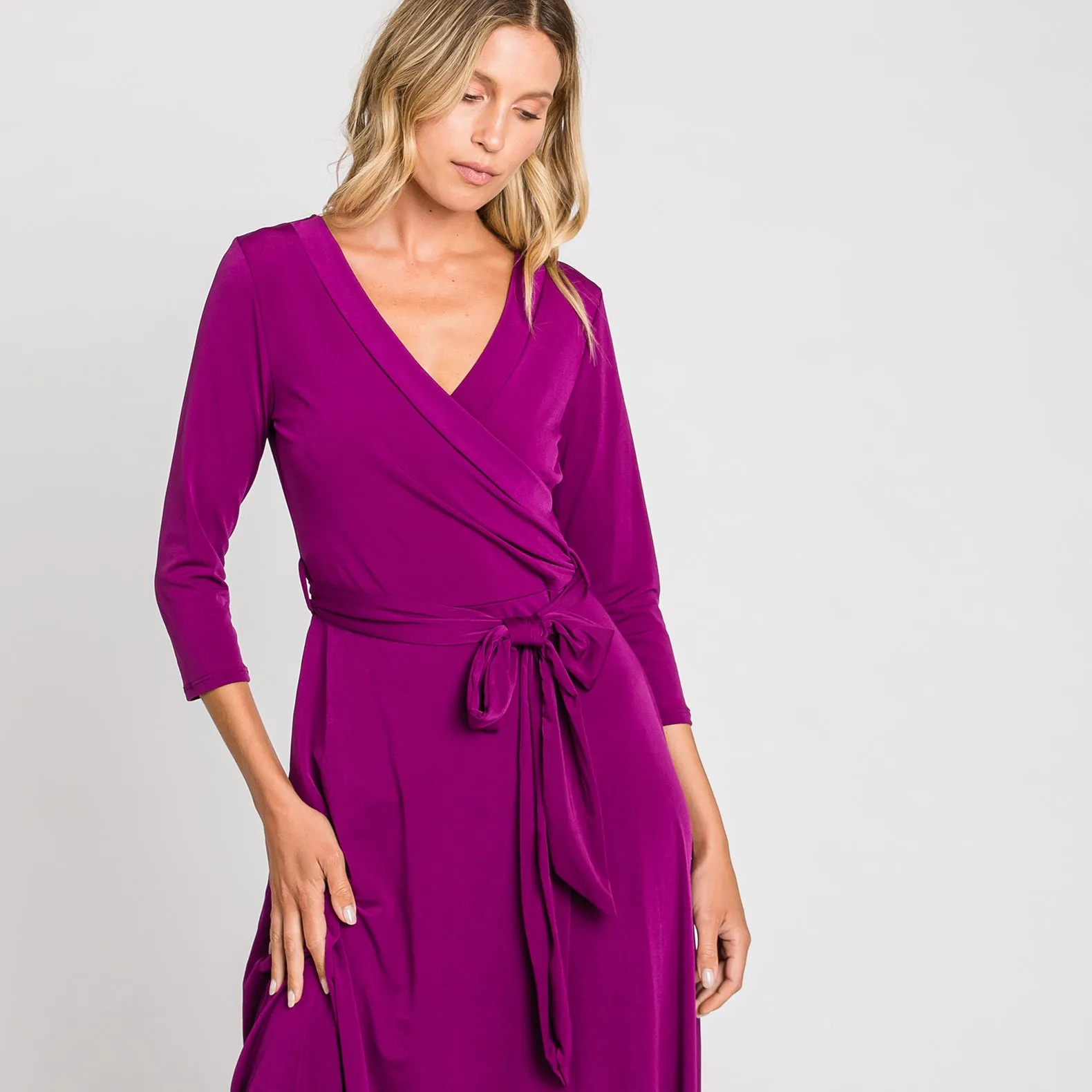 Magenta Venechia Maxi Wrap Dress