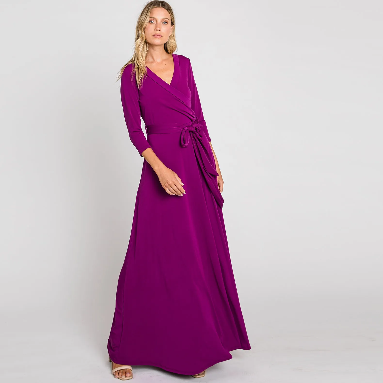 Magenta Venechia Maxi Wrap Dress