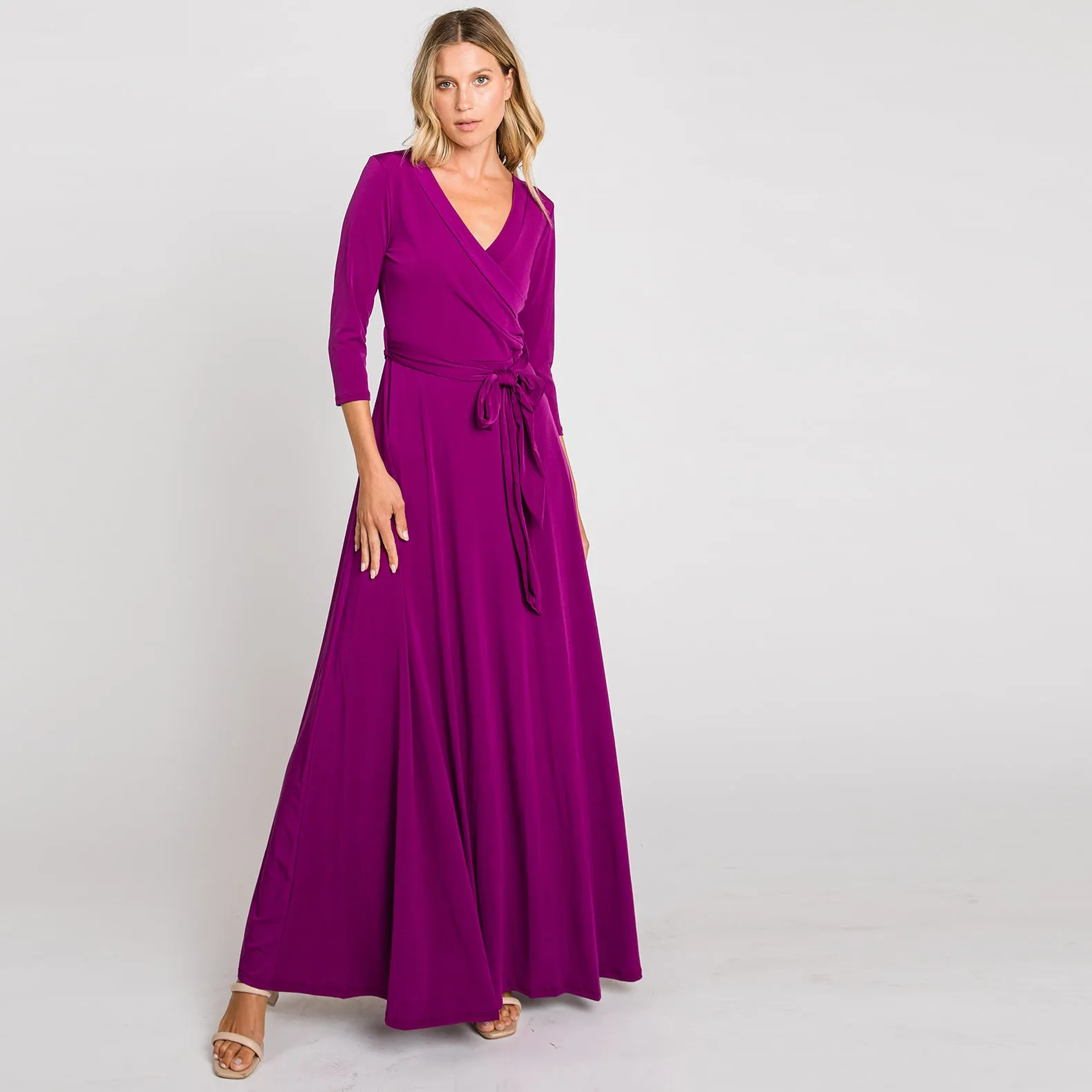 Magenta Venechia Maxi Wrap Dress