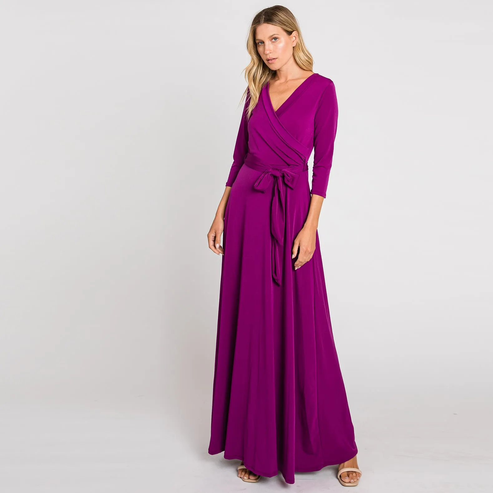 Magenta Venechia Maxi Wrap Dress