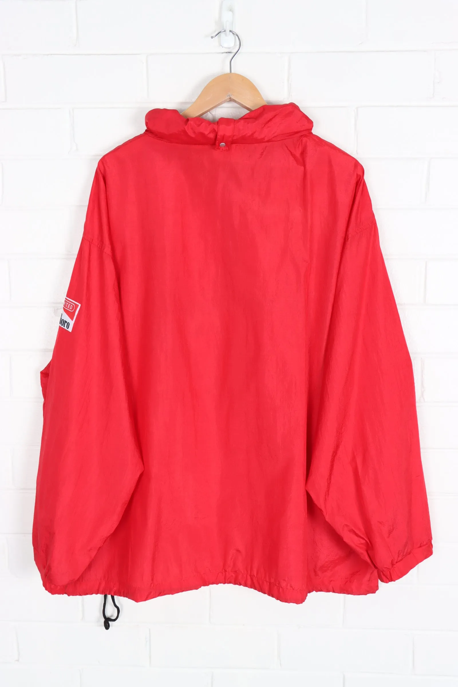 Marlboro Red Advertising 1/4 Zip Retractable Hood Windbreaker (XXL)