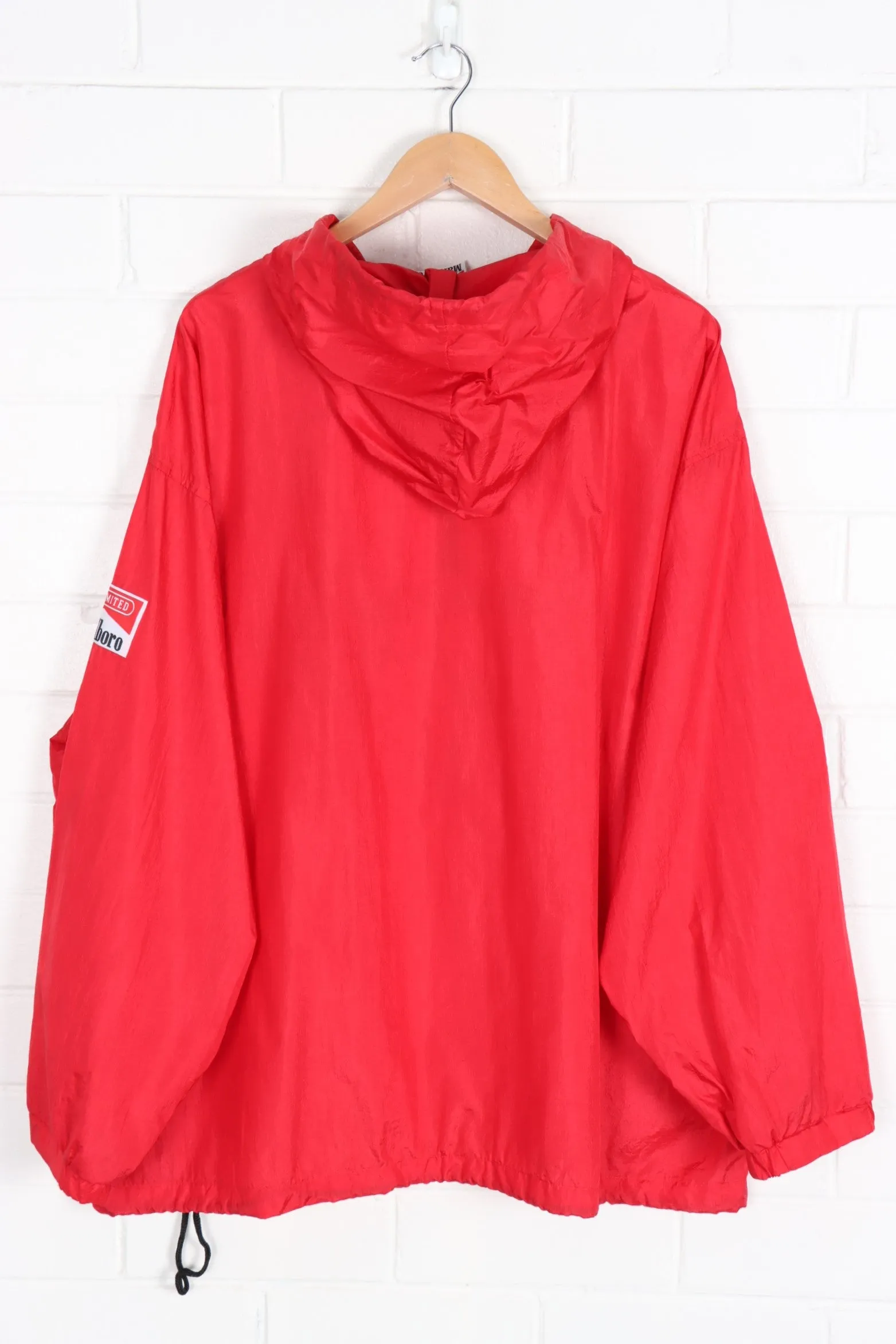 Marlboro Red Advertising 1/4 Zip Retractable Hood Windbreaker (XXL)