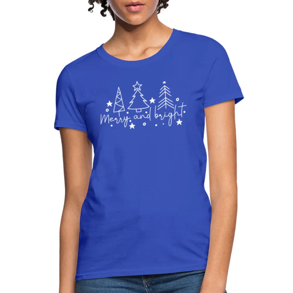 Merry and Bright (Christmas) Women's Contoured T-Shirt