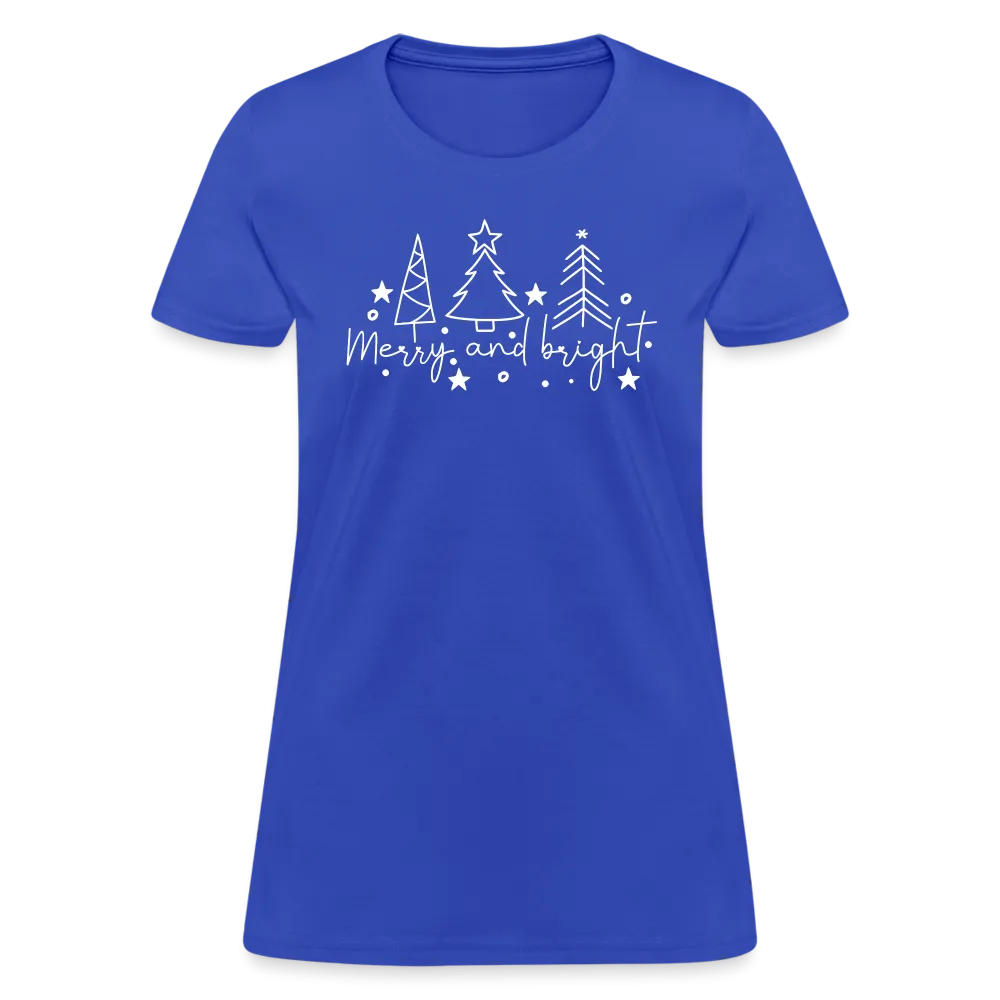 Merry and Bright (Christmas) Women's Contoured T-Shirt