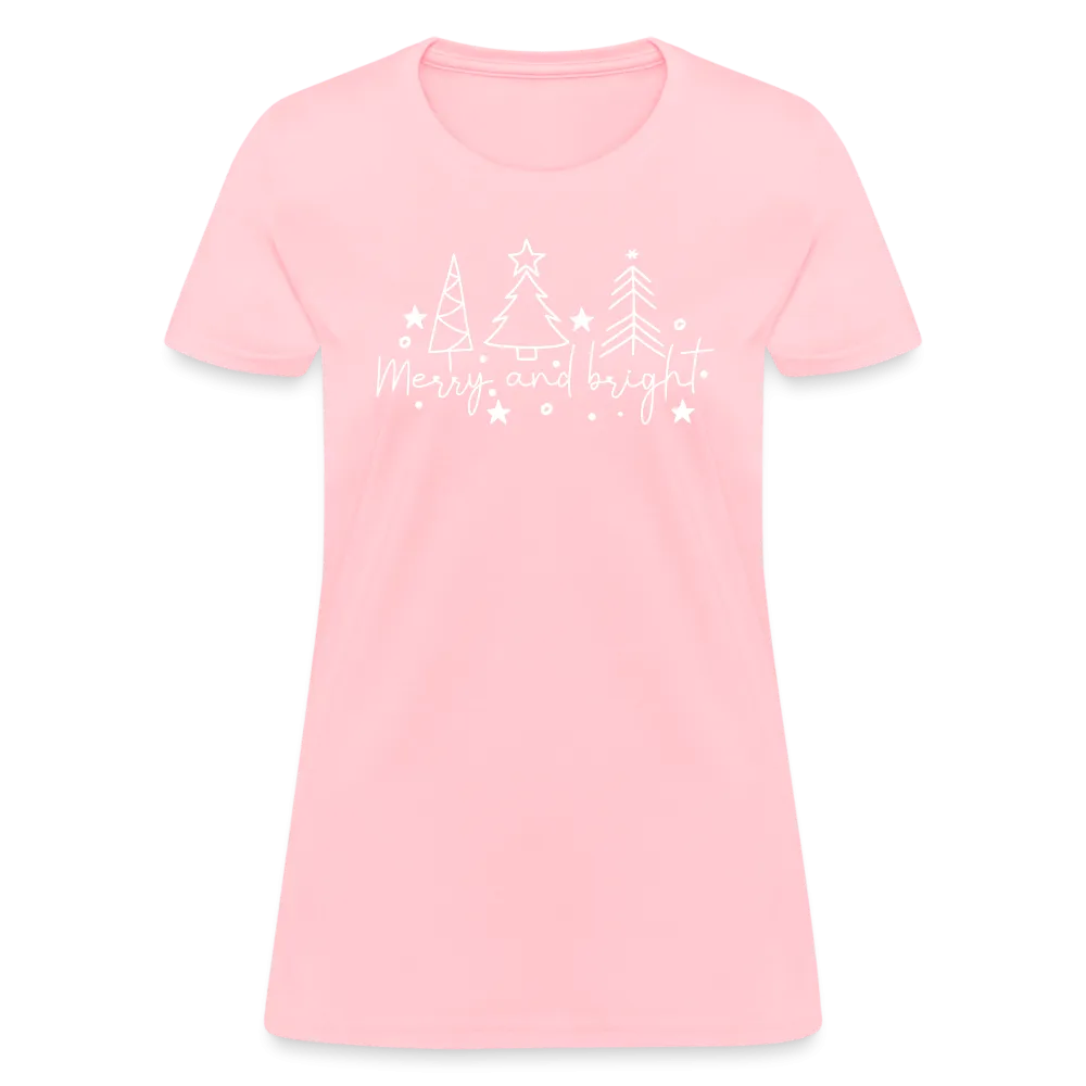 Merry and Bright (Christmas) Women's Contoured T-Shirt