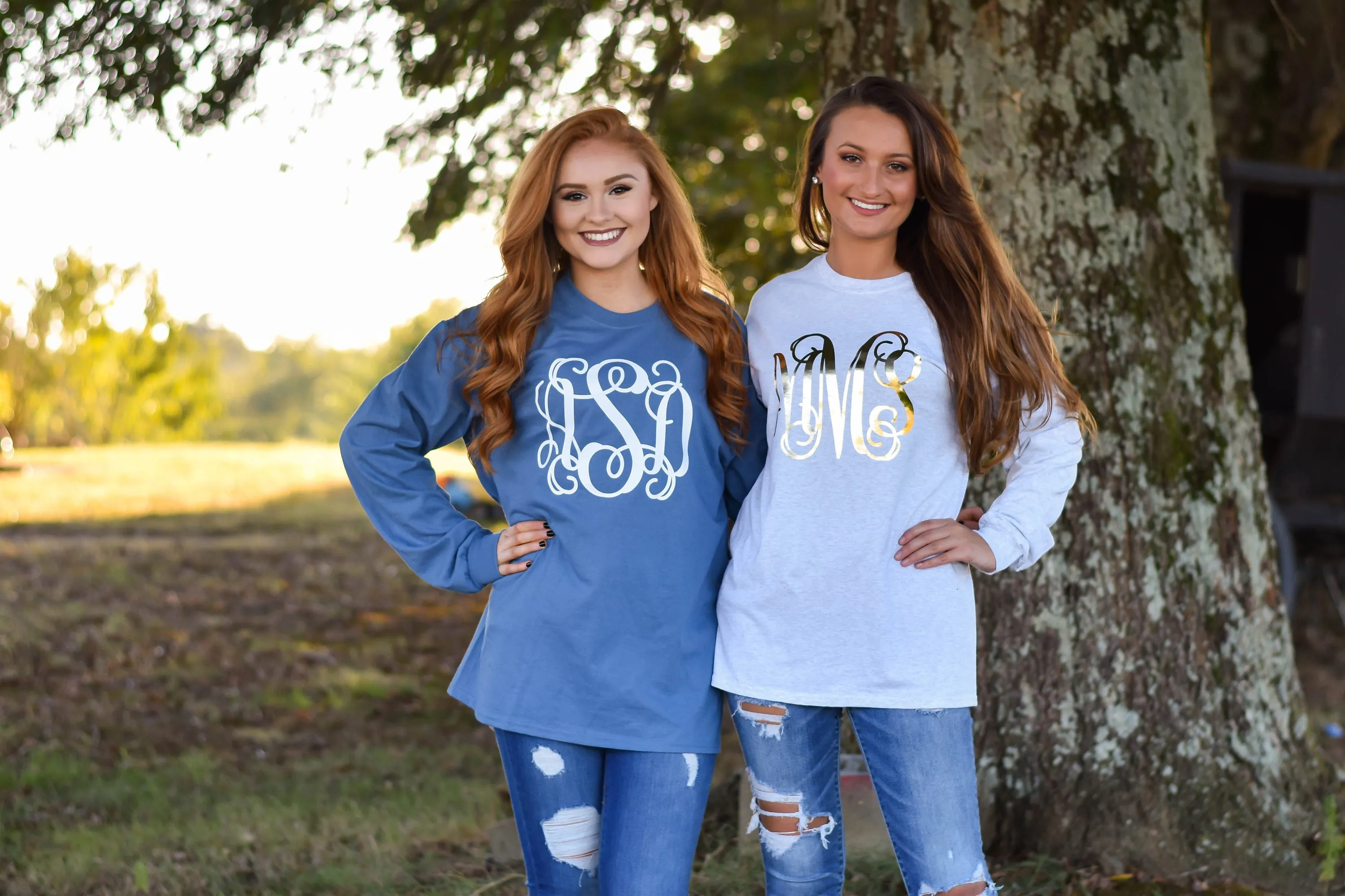 Monogrammed Long Sleeve T Shirt for Women