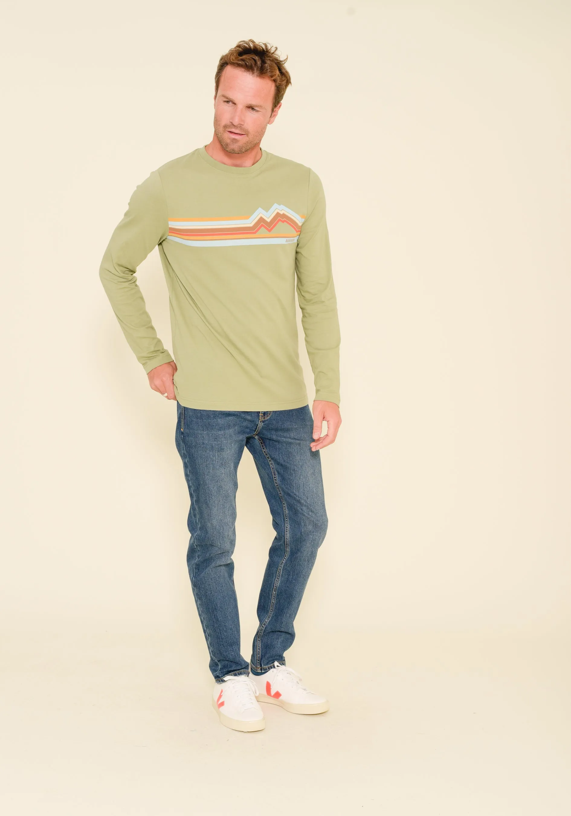 Mountain Stripe Long Sleeve Tee