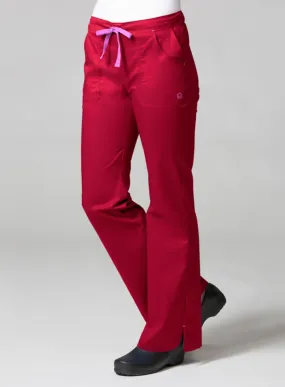 Multi Pocket Flare Pant XS-2XL by Maevn (Petite) /  CRIMSON/LIGHT PINK TRIM