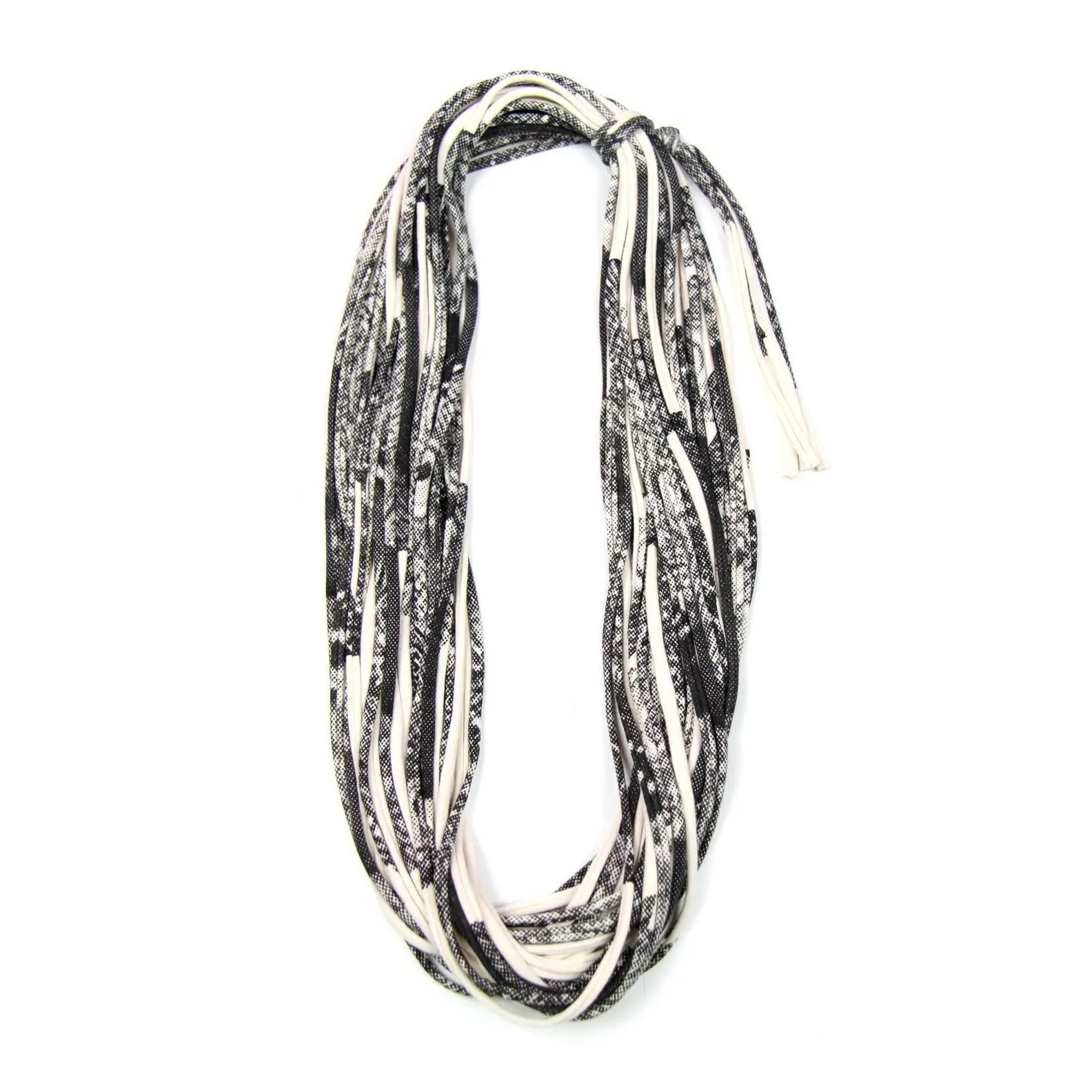 Necklush Cowl Scarf / Cream White & Black / Unisex