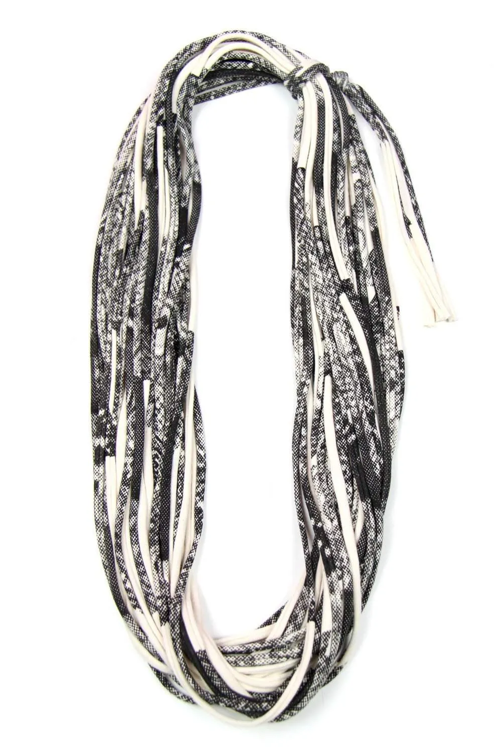 Necklush Cowl Scarf / Cream White & Black / Unisex