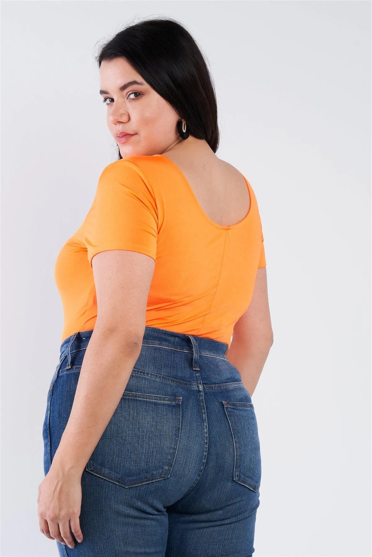 Neon Orange Plus Size Bodysuit /2-2-1