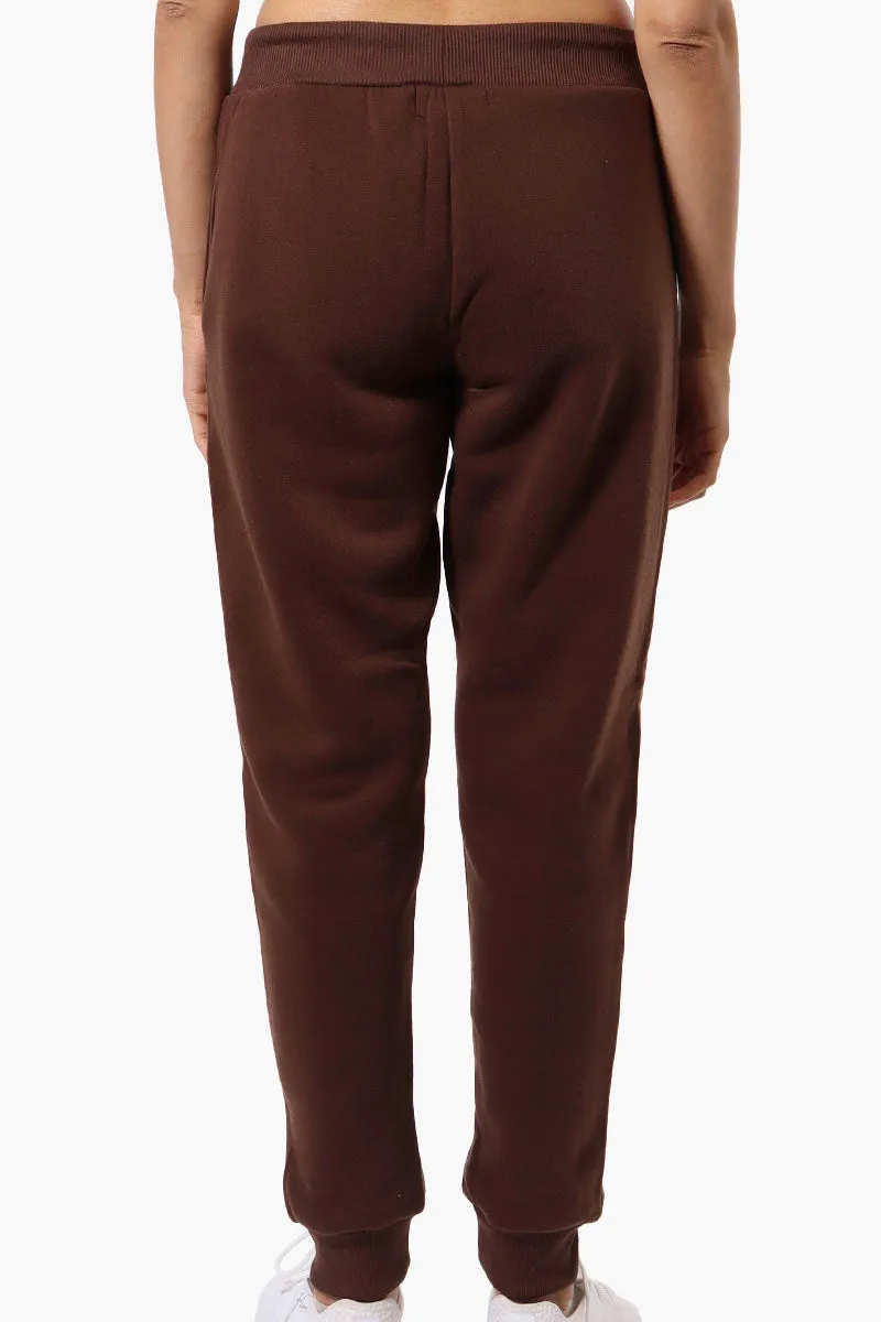 New Look Colour Block Fleece Joggers - Brown