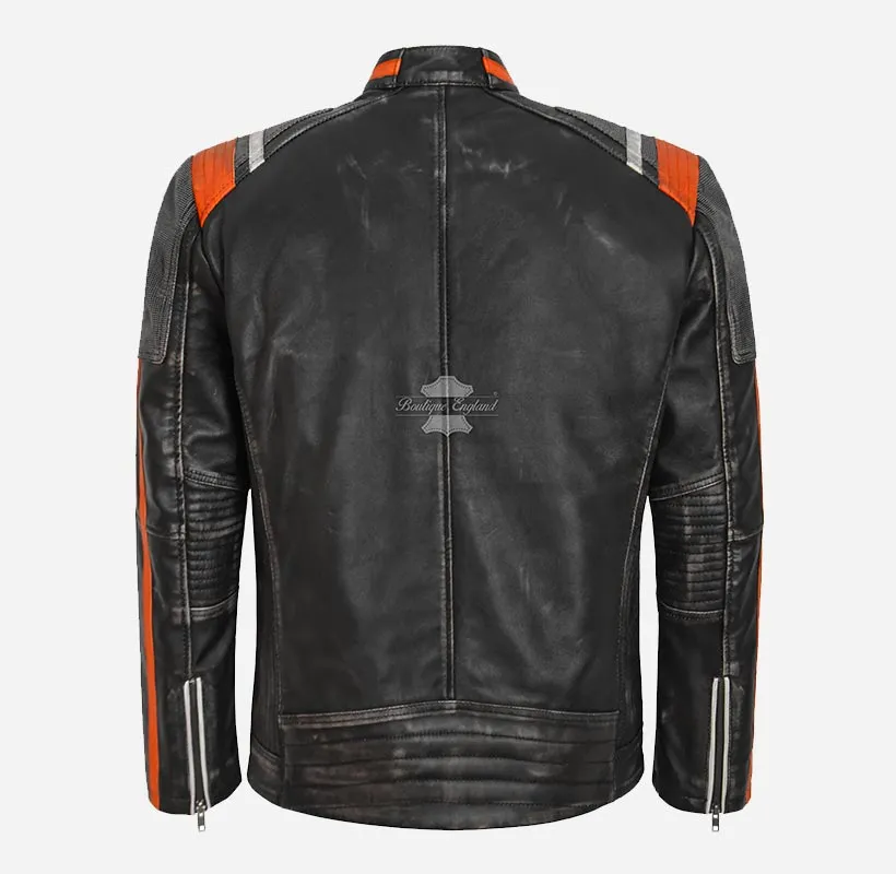 Nomadic Waxed Vintage Men's Biker Leather Jacket