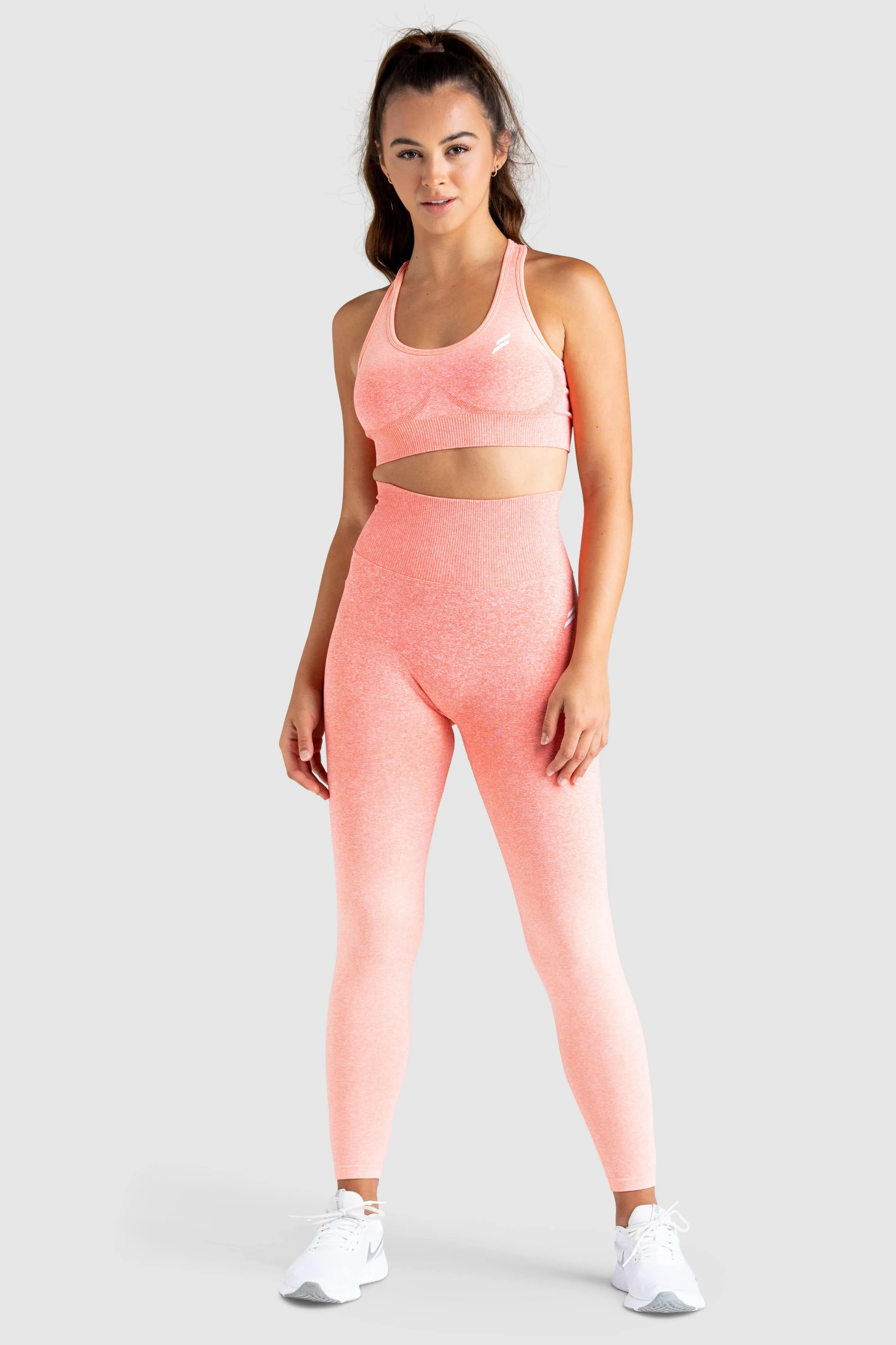 Ombre Scrunch Seamless Leggings - Coral