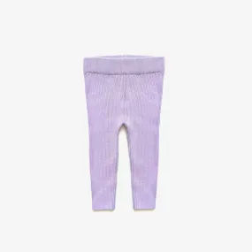 Organic Cotton Rib Knit Leggings - Lilac