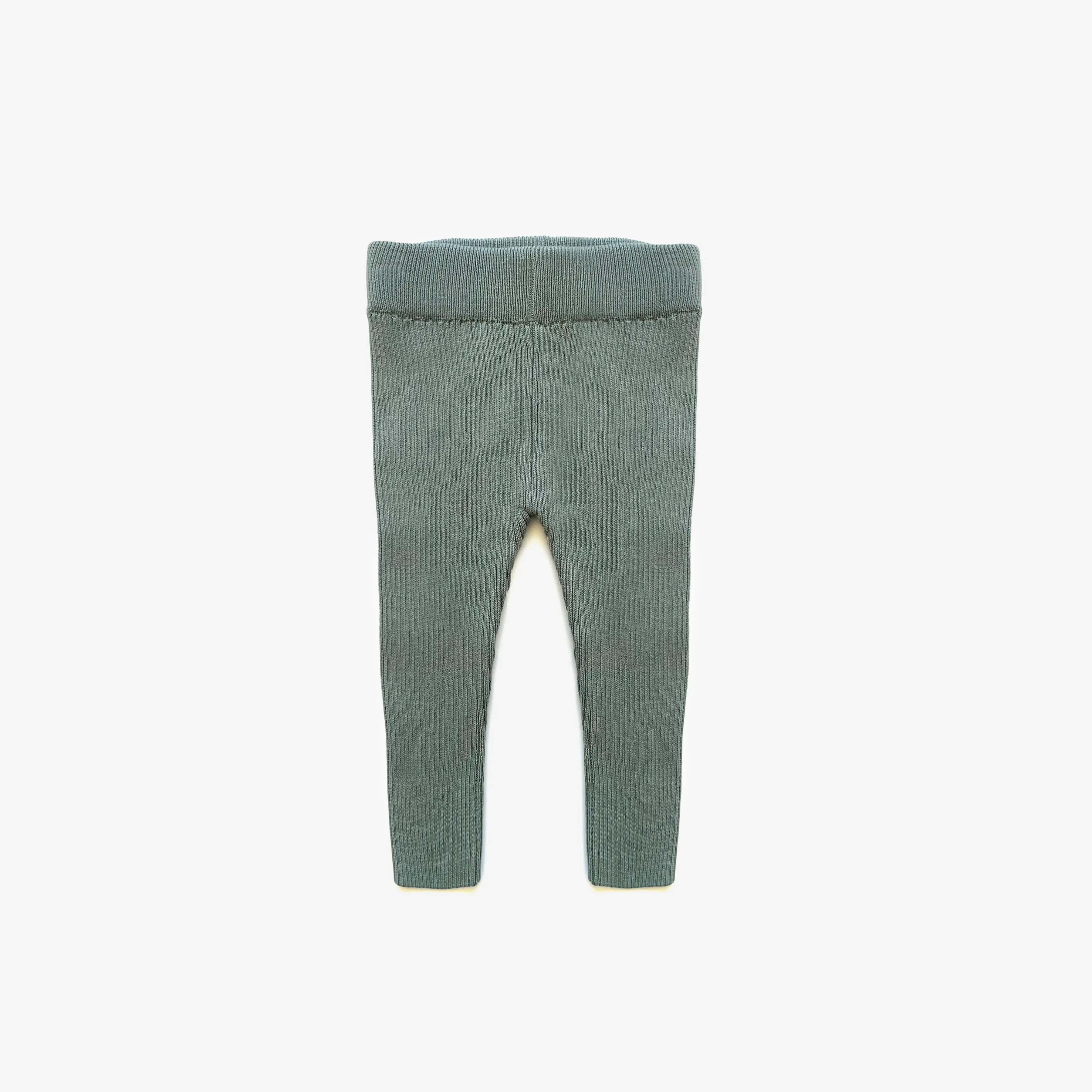 Organic Cotton Rib Knit Leggings - Sage